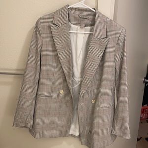 New, H&M plaid blazer, size 6